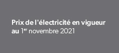 Commission de l’énergie de l’Ontario : Prix de l'électricité en vigueur le 1er novembre 2021