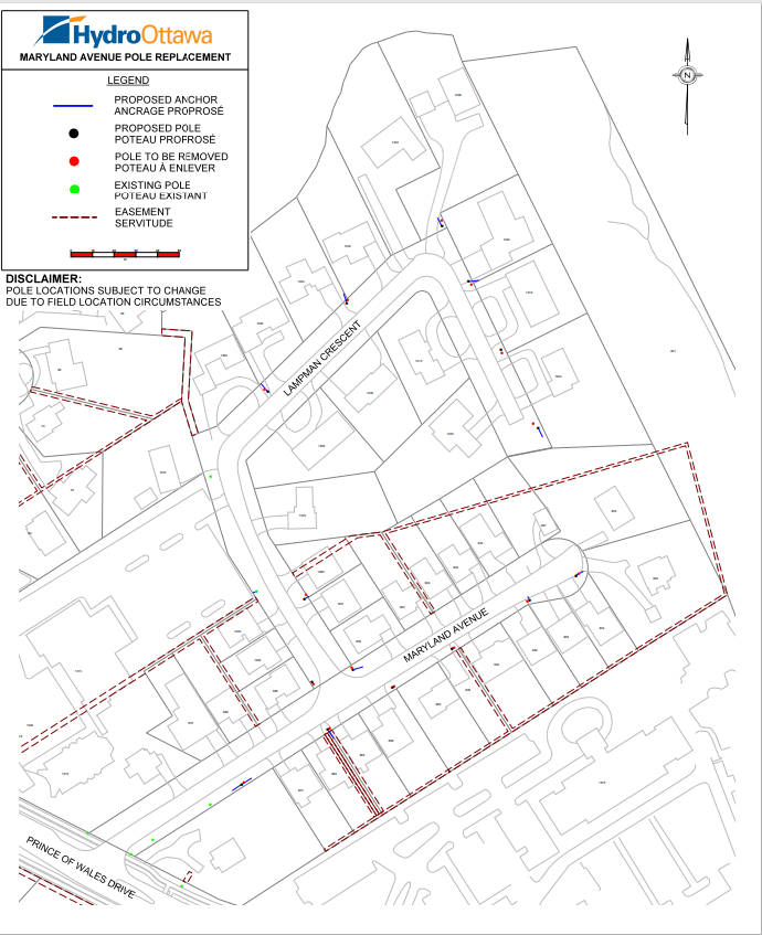 Map for Maryland Avenue Pole Relocation Project