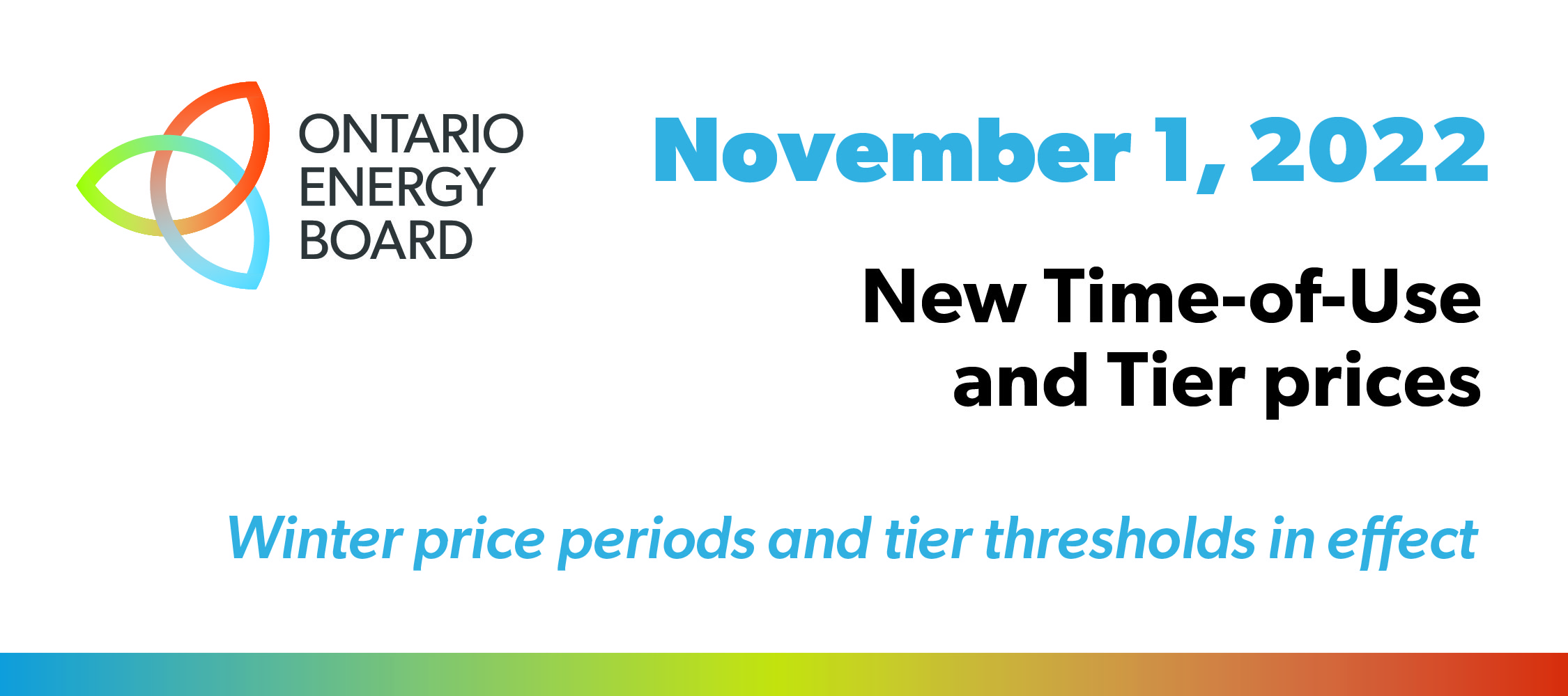 Ontario Energy Board: Electricity prices in effect November 1, 2022 