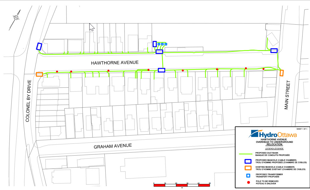 Map of Hawthorne Underground Conversion Project