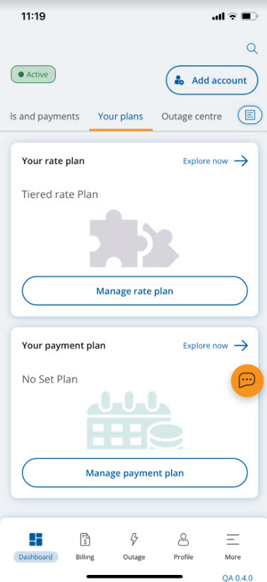 manage plan app screen