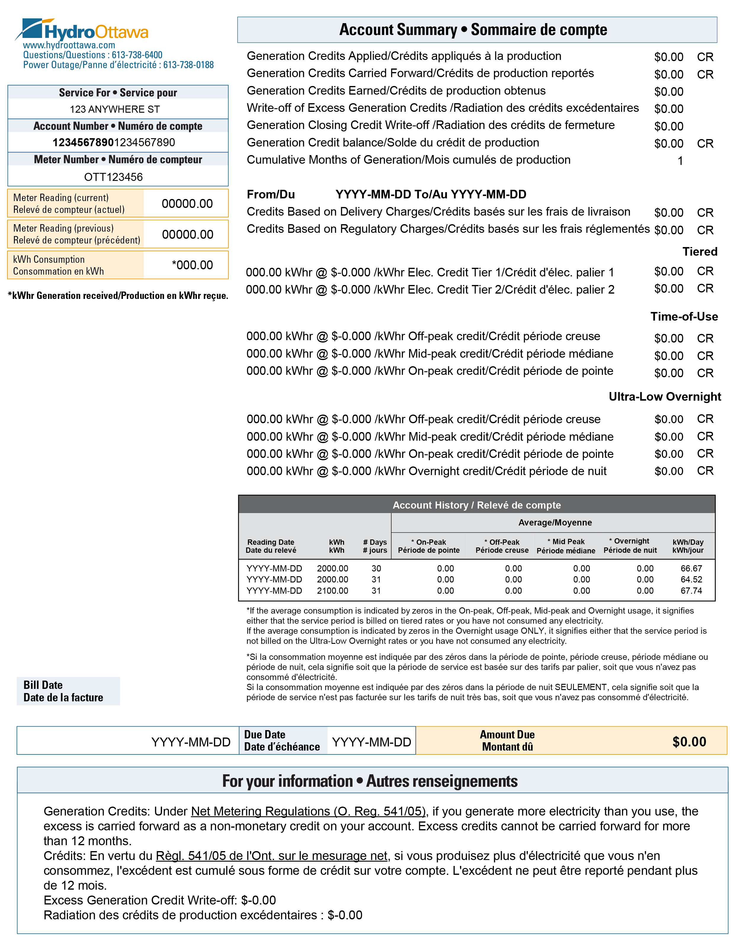 Net-metering Sample Bill