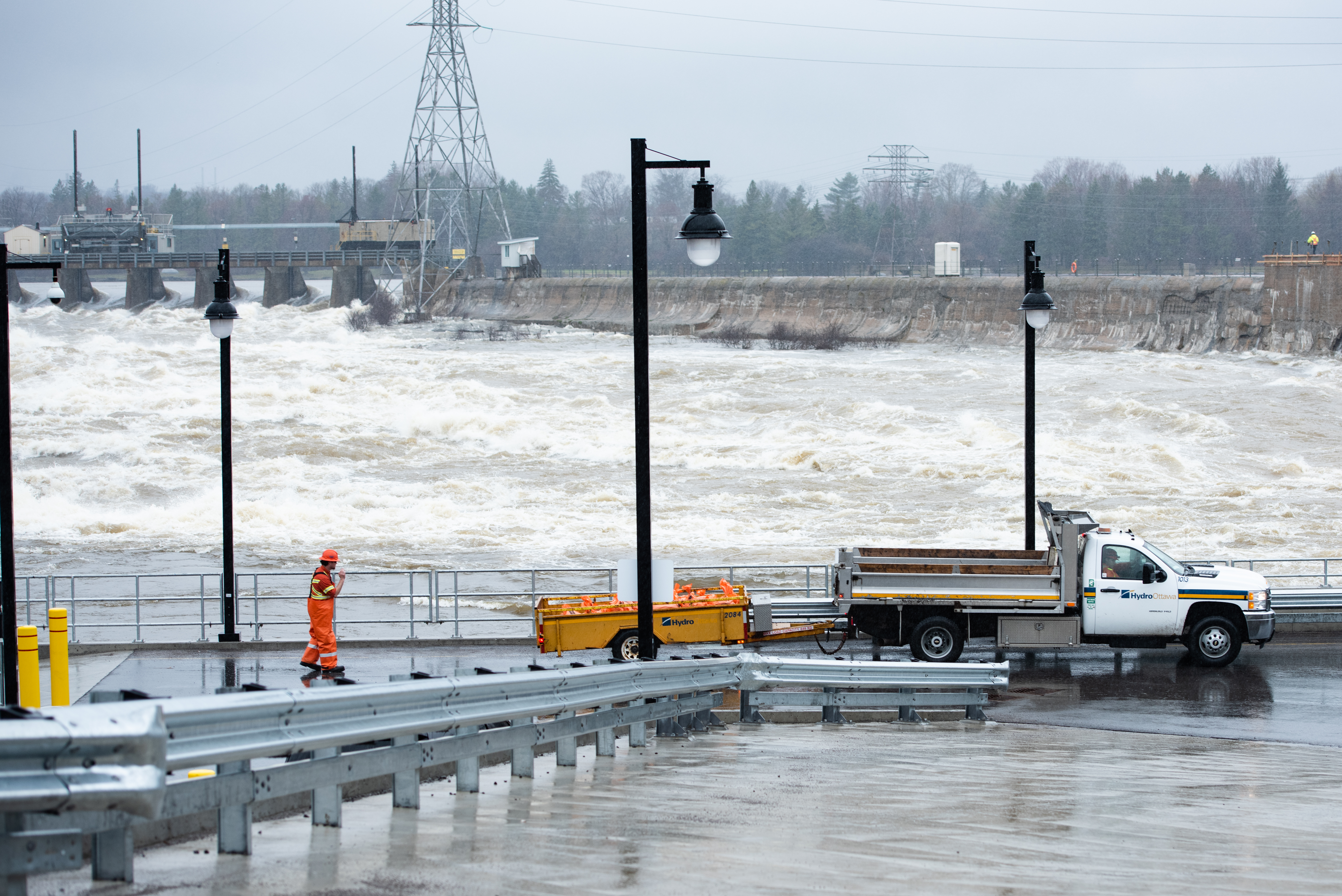 April 2019,  flooding at Chaudiere Falls