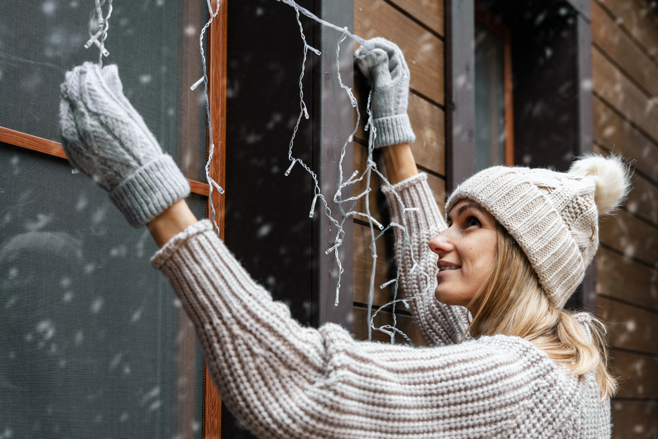 Hanging lights outside