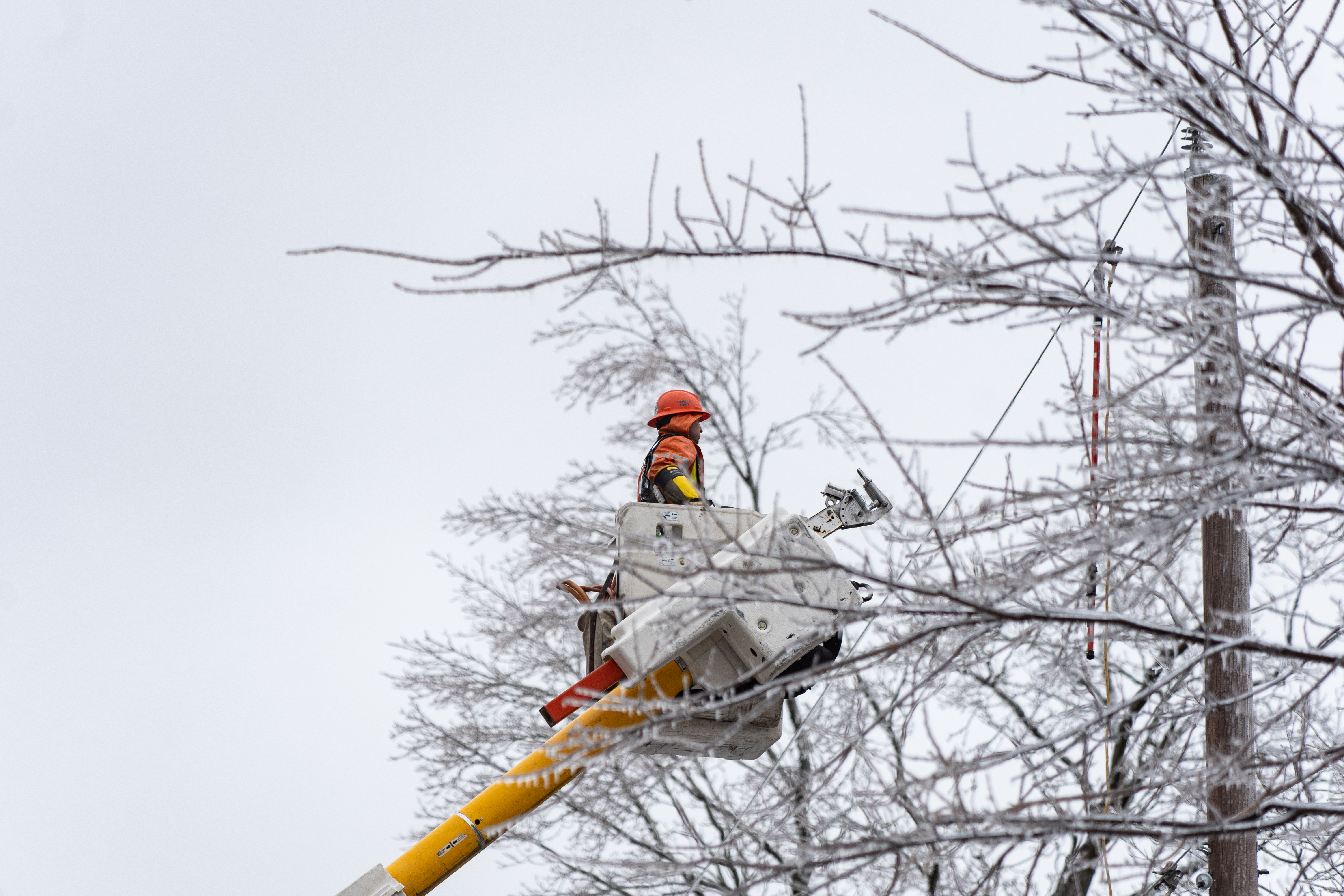 Crews working in winter