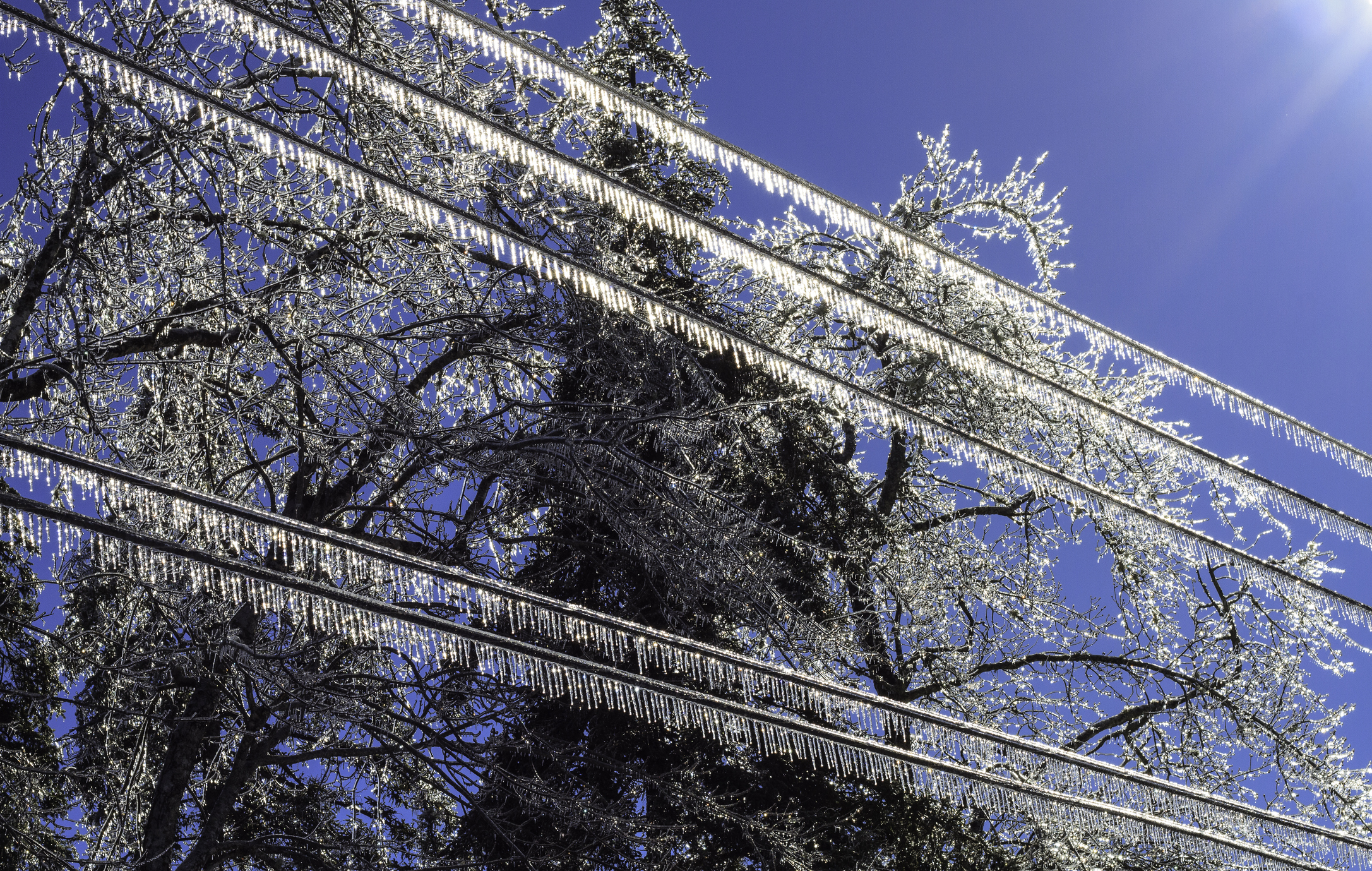 Ice on power lines