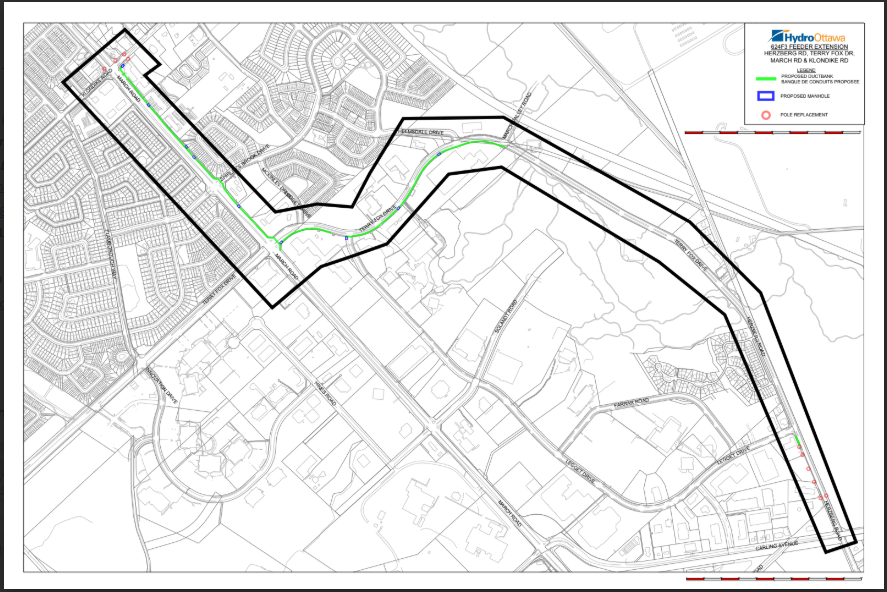 Map of Kanata North System Expansion Project