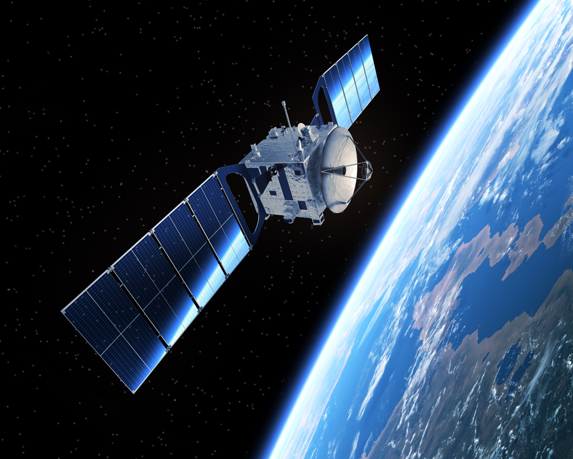 A satellite orbits earth