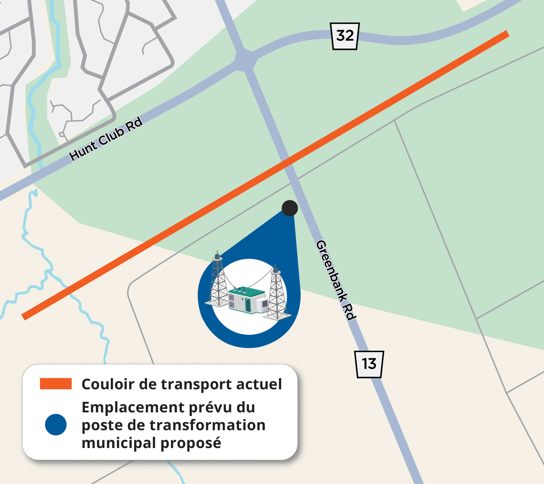Area map for proposed Greenbank station