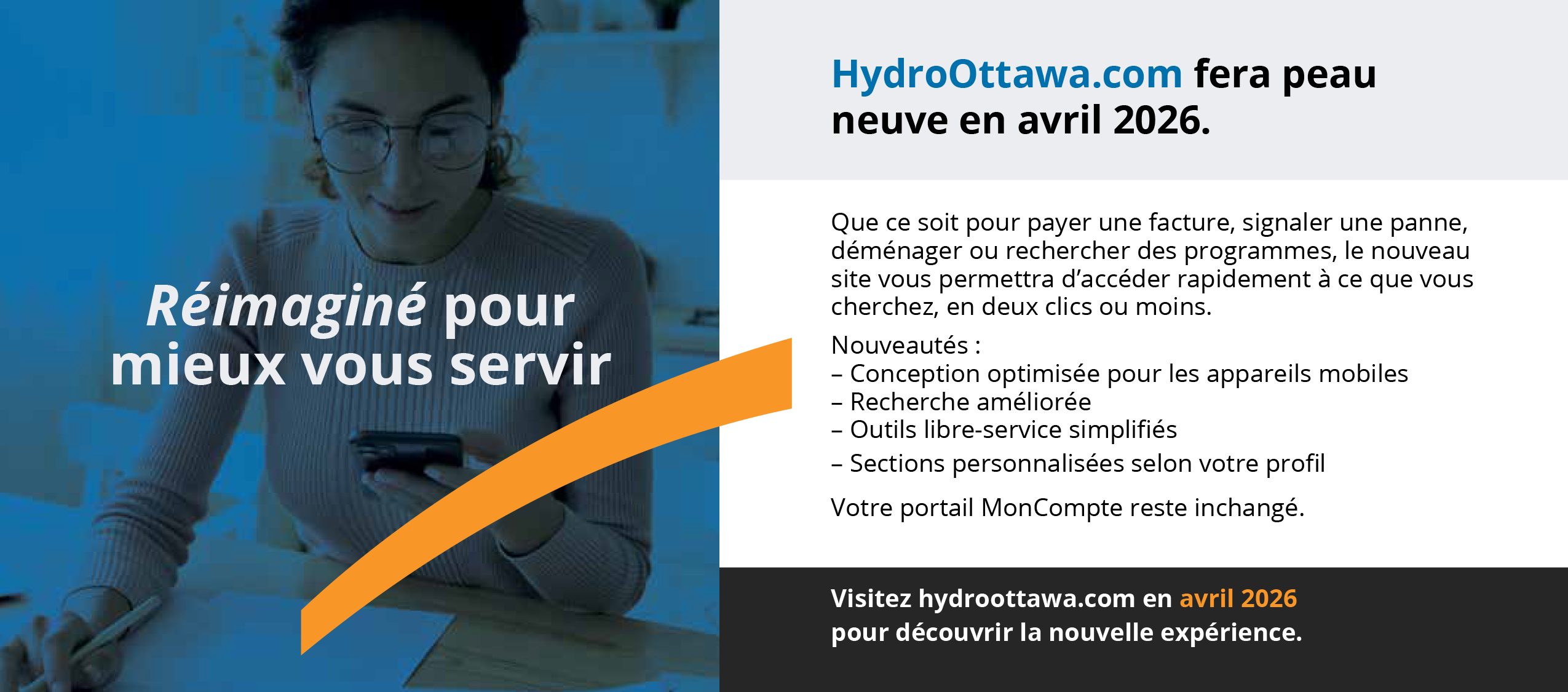 HydroOttawa.com fera peau
neuve en avril 2026
