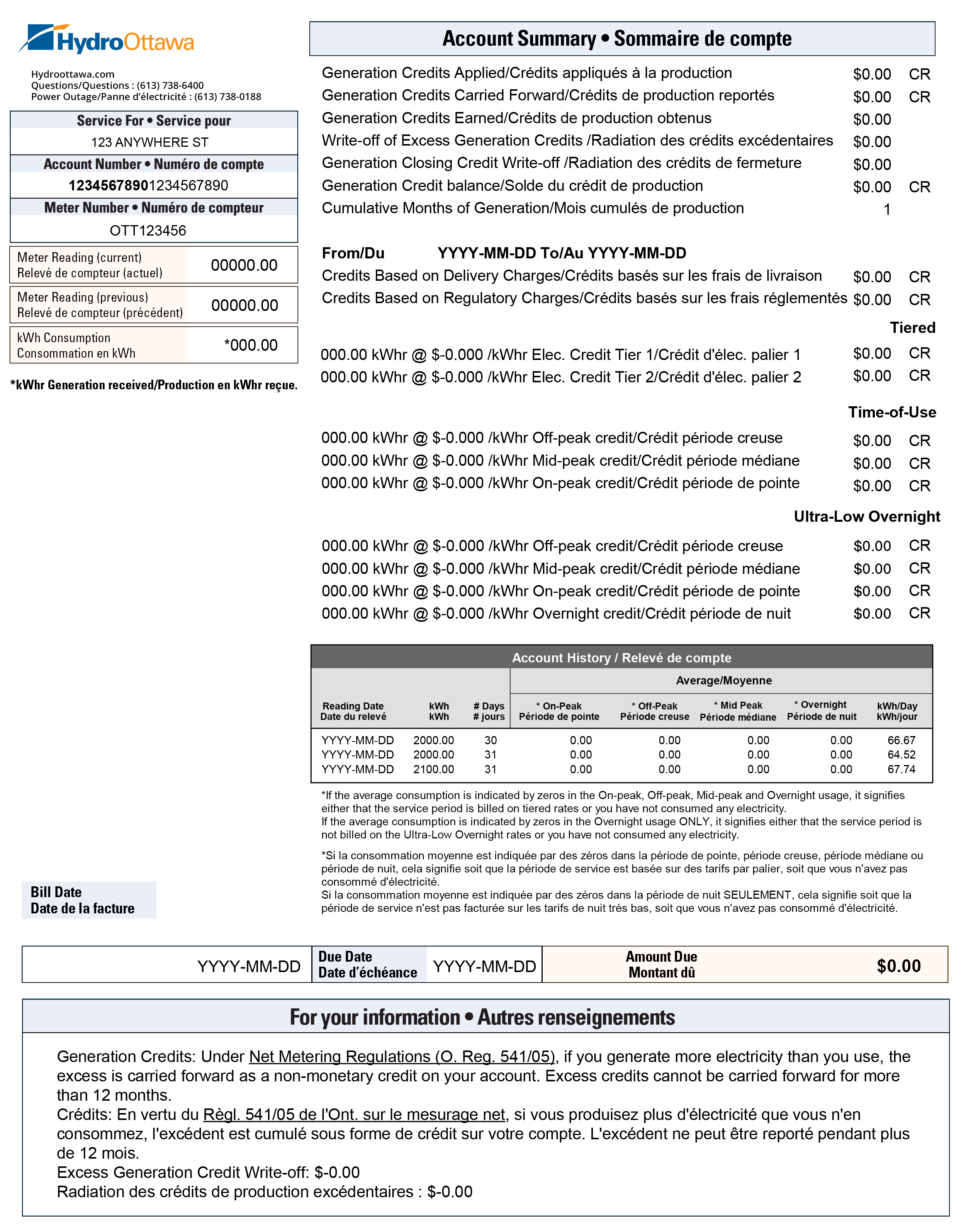 Net-metering Sample Bill