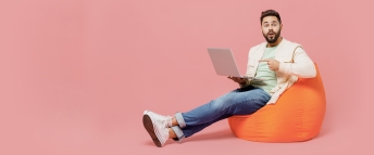 MyAccount Background - Man sitting on his laptop