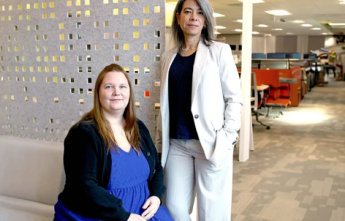 Kelly Landry, left, acting manager of human resources, service centre and technology, and Sarah Green, director of IT planning, programs and grid technology at Hydro Ottawa.