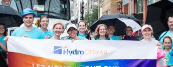 Group shot of participants in Ottawa's 'Gay Pride Parade'