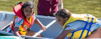 kids in canoe